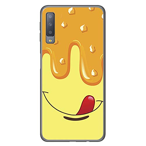 Tumundosmartphone Funda Gel TPU para Samsung Galaxy A7 (2018) Diseño Helado Vainilla Dibujos