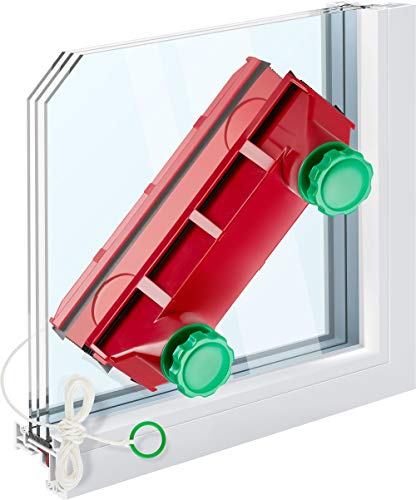 Tyroler Bright Tools - Limpiacristales Magnético The Glider D-4 - Limpiador de Ventanas para Interior y Exterior | Acristalamiento Simple, Doble o Triple 2-40 mm | Potencia de Imán Ajustable