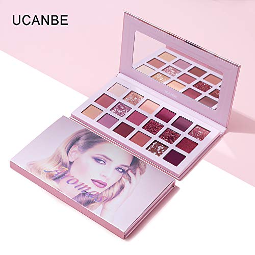 Ucanbe Nuevo 18 Colores Maquillaje Paleta de Sombra de Ojos Brillo Mate Pigmentado de Alta Durabilidad Rosa Maquillaje Sombra de Ojos Pallete Cosméticos