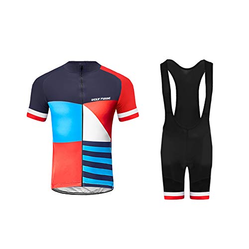 Uglyfrog Bike Wear De Manga Corto MTB Maillot+Bib Pantalones Cortos Ciclismo Hombre Bodies Tights with Gel Pad Summer Style Actualización de Estilo Equipacion Ciclista FDXDT03