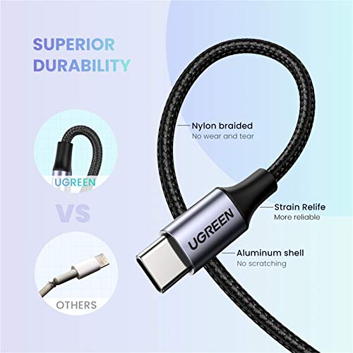 UGREEN Cable Tipo C a Jack 3.5 mm, Cable Auxiliar Nylon Trenzado para Auriculares, Adaptador Jack 3.5 mm a USB C para Huawei P40/P40 Pro/P30 Pro/P20, Xiaomi Mi10 Pro/Mi 9/8/A2, OnePlus 8 Pro/7 Pro,1M