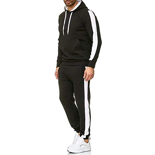 UMore Chándal para Hombre Conjunto de chándal para Hombre con cordón Sudadera con Capucha Pantalones de chándal para Gimnasio Deporte