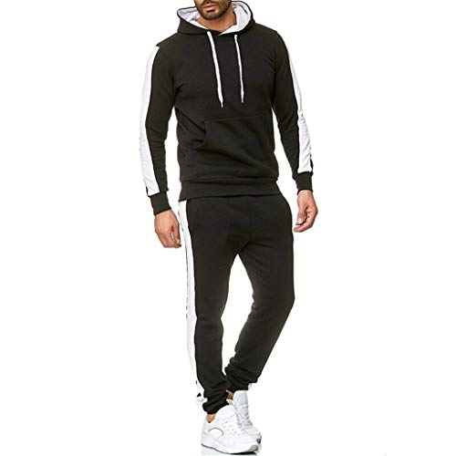 UMore Chándal para Hombre Conjunto de chándal para Hombre con cordón Sudadera con Capucha Pantalones de chándal para Gimnasio Deporte