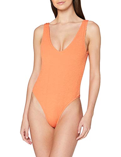 Urban Classics Badeanzug Ladies Crinkle High Leg Swimsuit Traje de baño de una Sola Pieza, Papaya, L para Mujer