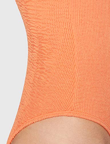 Urban Classics Badeanzug Ladies Crinkle High Leg Swimsuit Traje de baño de una Sola Pieza, Papaya, L para Mujer