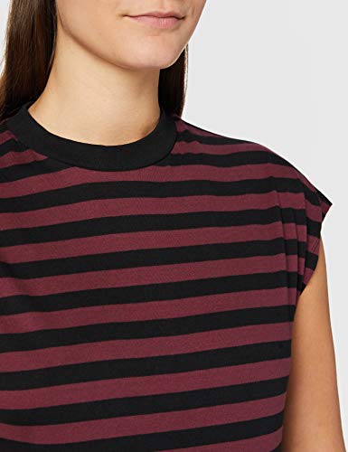 Urban Classics Ladies Y/D Stripe tee Camiseta, Cherry/Blk, XXXL para Mujer