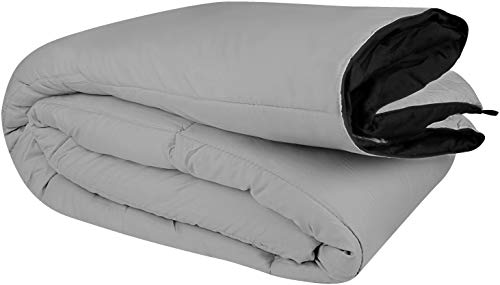 Utopia Bedding Edredón Nórdico - Edredón 300 gr/m²- (230 x 260cm) - Edredón Reversible Cama 180 (Bicolor) - Gris y Negro