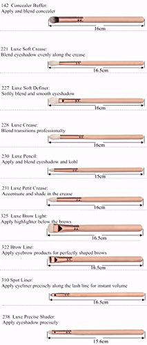 V smile cepillos del maquillaje 12pcs La marca de fábrica profesional del lujo de oro de Rose compone el kit de herramientas La mezcla del polvo cepillos cosméticos CONJUNTO DE LUJO(ROSA)