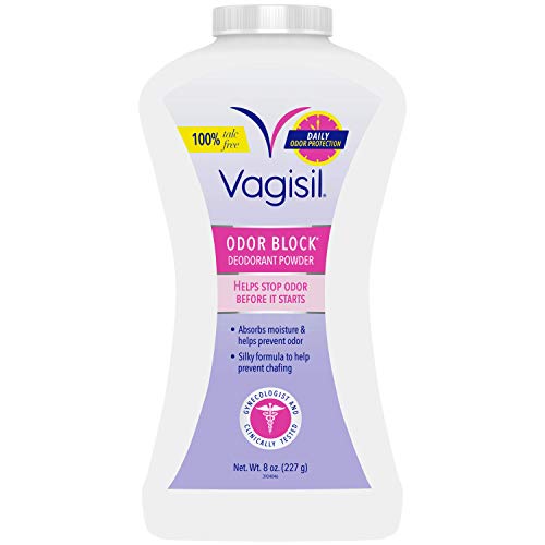 Vagisil Odor Block en polvo desodorante, sin talco, 8 onzas