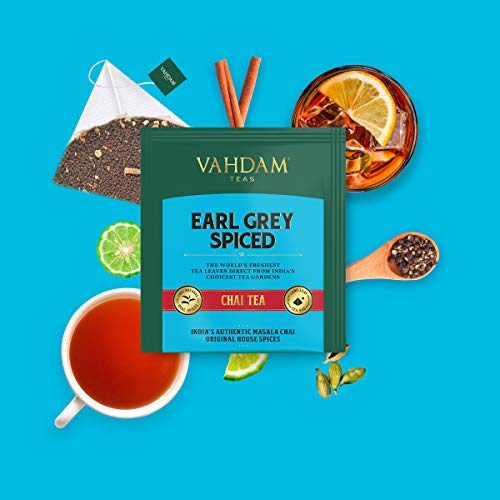 VAHDAM, surtido de té Chai 5 tés, 4 bolsitas de té de pirámide cada una (20 bolsitas de té) | Original Masala Chai de la India, dulce canela Chai, cardamomo Chai, Earl Grey Chai de India