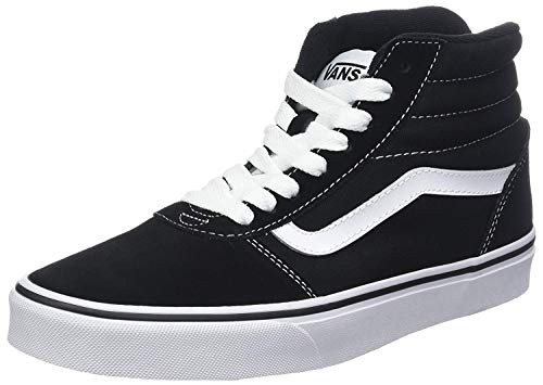 Vans Ward Hi Hombre, Zapatillas Altas, Negro (Suede/Canvas) Black/White C4R, 44 EU