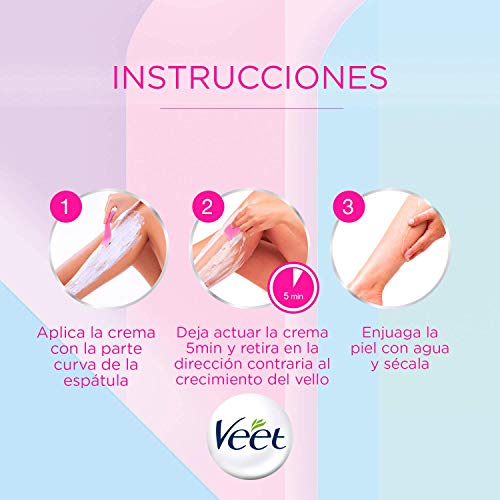 Veet Crema Depilatoria Corporal para Mujer, Con Dosificador, Piel Normal y Seca, 400 ml