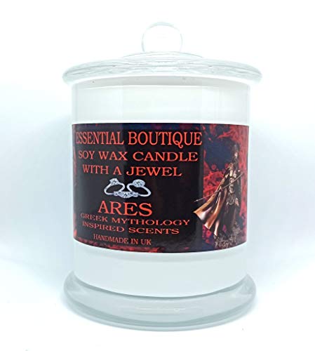 Vela esencial con un collar Ares 30 CL Dioses griegos único aroma joya vela