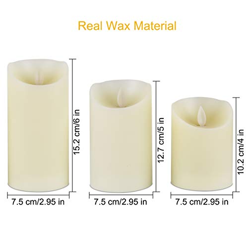 Velas de LED sin Llama, ALED LIGHT Pack de 3 Blanco Cálido más Multicolores Velas Electricas de Cera Reales con Mando a Distancia y Temporizador Velas Decorativas de pilas para Decoración, Bodas