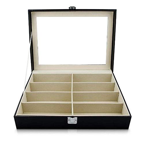 Venus vaink Caja de Almacenamiento de 8 Ranuras de Piel sintética para Gafas de Sol, Organizador de Gafas, Gafas, Gafas, Gafas, Gafas, Soporte de Almacenamiento para Gafas, Joyas, Relojes