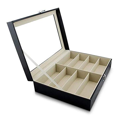 Venus vaink Caja de Almacenamiento de 8 Ranuras de Piel sintética para Gafas de Sol, Organizador de Gafas, Gafas, Gafas, Gafas, Gafas, Soporte de Almacenamiento para Gafas, Joyas, Relojes