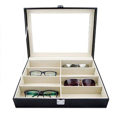 Venus vaink Caja de Almacenamiento de 8 Ranuras de Piel sintética para Gafas de Sol, Organizador de Gafas, Gafas, Gafas, Gafas, Gafas, Soporte de Almacenamiento para Gafas, Joyas, Relojes