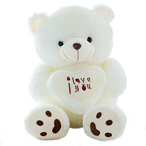 Vercart Oso de peluche, de juguete con texto en inglés: I Love You