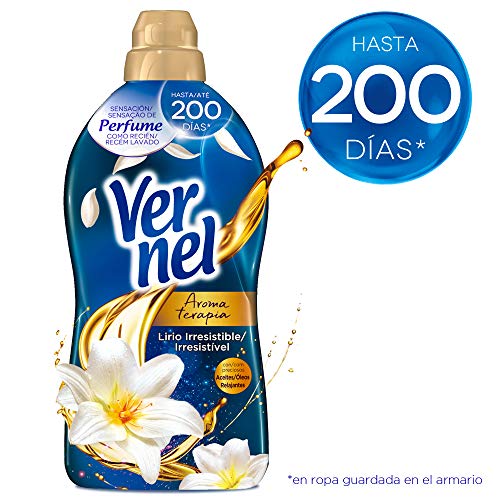 Vernel Suavizante Lavadora Aromaterapia Aceite de Jazmín y Lirio 57 Dosis - Pack de 8: Total 456 Lavados (10.4 L)