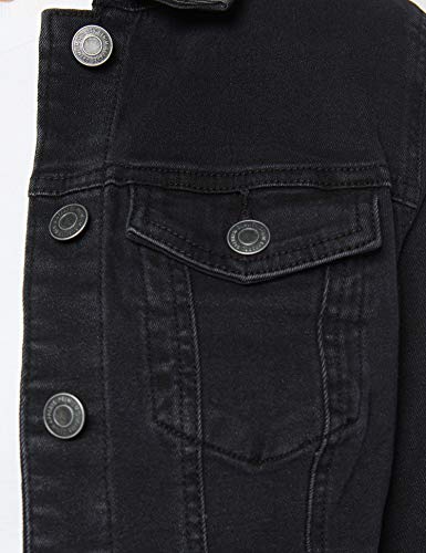 Vero Moda Vmhot SOYA LS Denim Jacket Mix Noos Chaqueta, Negro (Black Black), 38 (Talla del Fabricante: Small) para Mujer