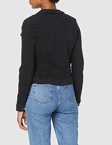 Vero Moda Vmhot SOYA LS Denim Jacket Mix Noos Chaqueta, Negro (Black Black), 38 (Talla del Fabricante: Small) para Mujer