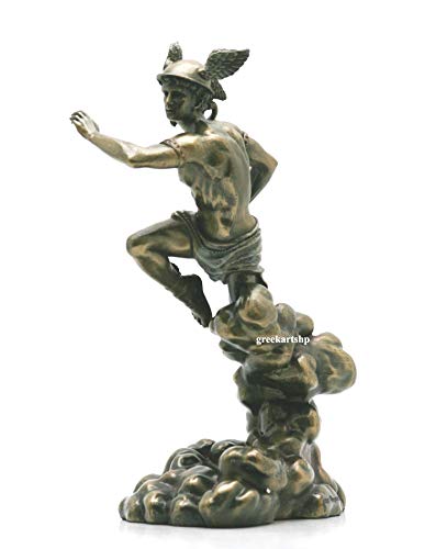 Veronese Hermes Mercury - Escultura de dios romanos griego, acabado en bronce, 21 cm