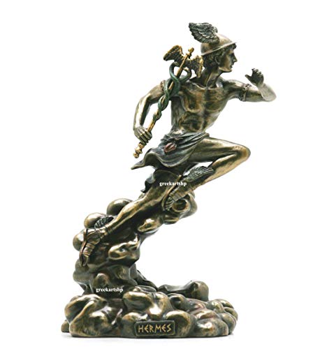 Veronese Hermes Mercury - Escultura de dios romanos griego, acabado en bronce, 21 cm