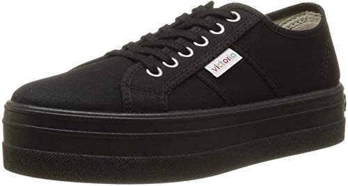 Victoria Basket Lona Plataf, Zapatillas Bajos de Deporte Unisex, Negro (10 Negro), 37 EU