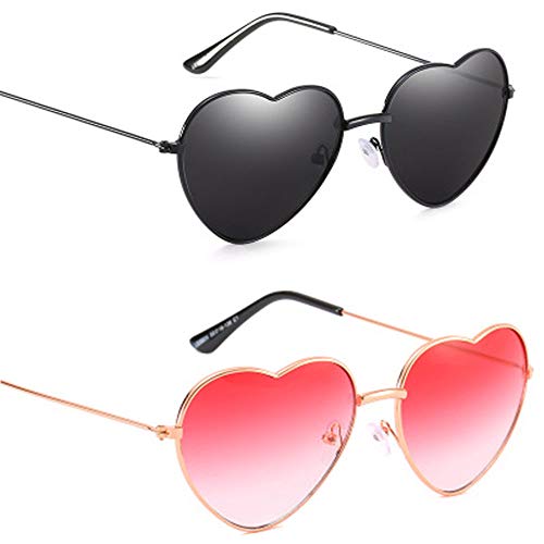 Vientiane Gafas de Sol en Forma de Corazón, Gafas Con Forma de Corazón Para Los Accesorios De Disfraces Hippie