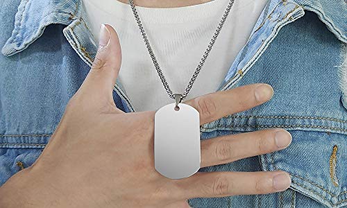 VNOX Nombre de Acero Inoxidable Personalizado Engrabado Etiqueta de Perro Collar Colgante de Plata Personalizada para Las Mujeres,Cadena Libre