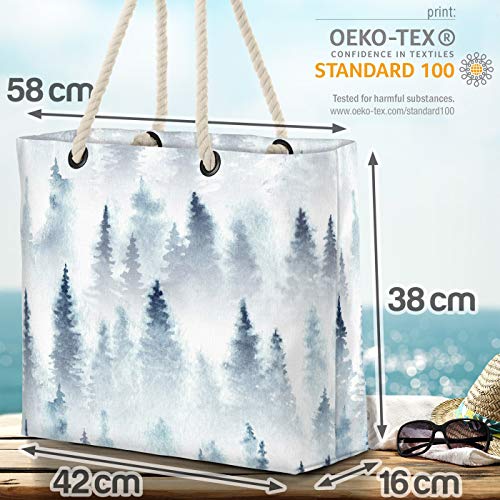 VOID La Niebla del Bosque Bolsa de Playa 58x38x16cm 23L Shopper Bolsa de Viaje Compras Beach Bag Bolso