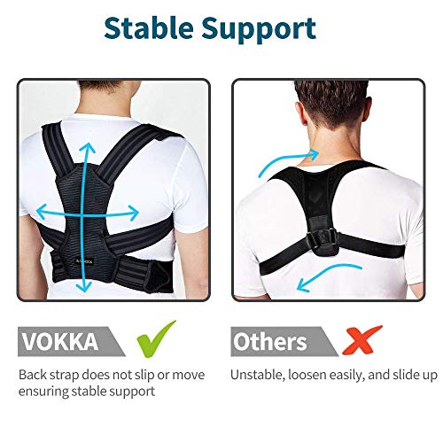 VOKKA Corrector de Postura, Corrector y Soporte para Columna Vertebral, Alivia Dolor en Cuello, Espalda y Hombros, Ajustable y Transpirable, Mejora la Postura y Proporciona Soporte para la Espalda, XL