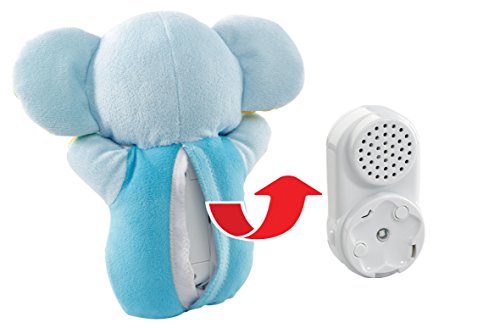 VTech-80-508622 Trompito, Elefante de Peluche para bebé, Musical, luz de Noche, con más de 45 Voces, Canciones y melodías, Color Azul, (3480-508322)