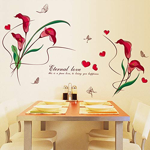 Wanghan Extraíble Calla Lily Calcomanía Pegatinas De Pared Decoración Para El Hogar Salón Dormitorio Fondo Autoadhesivo Diy Mural Flor