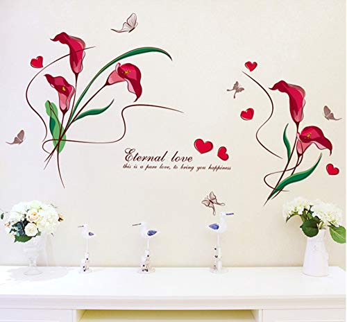 Wanghan Extraíble Calla Lily Calcomanía Pegatinas De Pared Decoración Para El Hogar Salón Dormitorio Fondo Autoadhesivo Diy Mural Flor