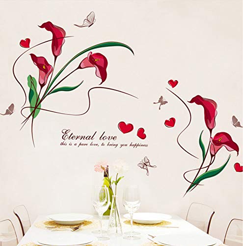 Wanghan Extraíble Calla Lily Calcomanía Pegatinas De Pared Decoración Para El Hogar Salón Dormitorio Fondo Autoadhesivo Diy Mural Flor