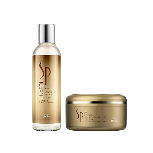 Wella SP System Professional Luxe Oil Duo - Champú protector de queratina de 200 ml + mascarilla reparadora de queratina de 150 ml