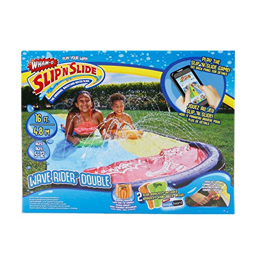 Wham-O-64120 Slip and Slide Double Wave Rider con boogies, Color Multicolor. (64120)