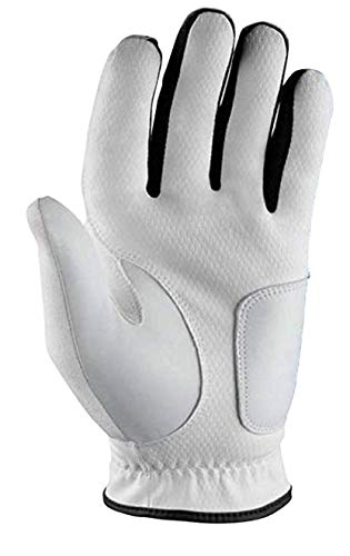 Wilson Staff Guante de Golf Grip Plus, Construcción multitejido, Mano Izquierda, MLH, Hombre, Blanco, Talla: XL