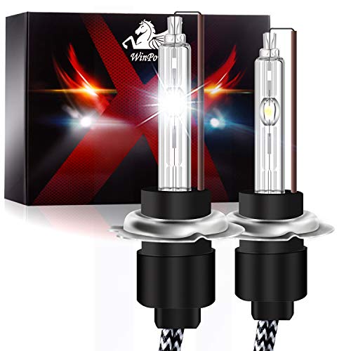 Win Power H7 Bombillas de xenón 55W HID Lámpara de luz Faros delanteros para automóvil Bombilla de reemplazo 6000K blanco puro, 2 piezas