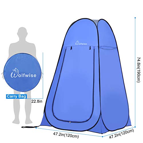 WolfWise Tienda de Campaña Tent Abrir Cerrar Automáticamente Pop Up Portable Sirve para Camping Playa Bosques Zonas de montaña Ducha Aseo Carpas