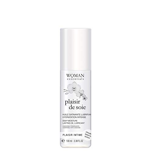 WOMAN ESSENTIALS - PLAISIR DE SOIE - Lubricante Íntimo y Aceite Masaje de Larga Duración - Lubricante Humectante (100 ml) – Aceite Lubricante Íntimo.