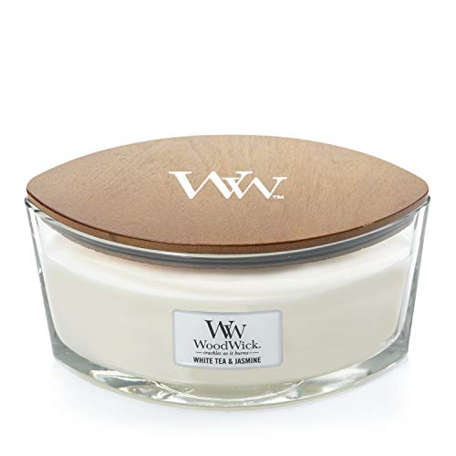 WoodWick vela aromática en forma de elipse, té blanco con jazmín