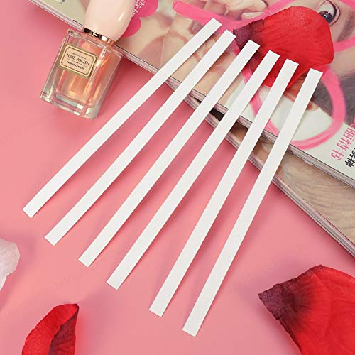 Wuyee 100Pcs Probador de Prueba de Fragancia Blanca Perfumes Tiras de Papel Aceites Esenciales de aromaterapia para Mujeres