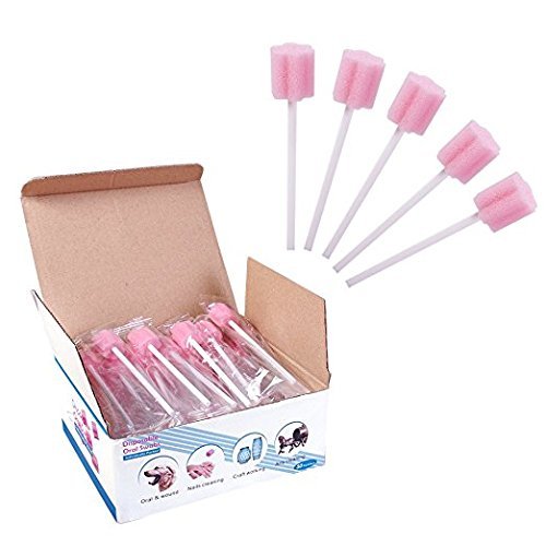 Xrten 50 Pcs Esponja Desechable para el Cuidado Oral, Limpieza de Boca Dientes higiene buco-Dental