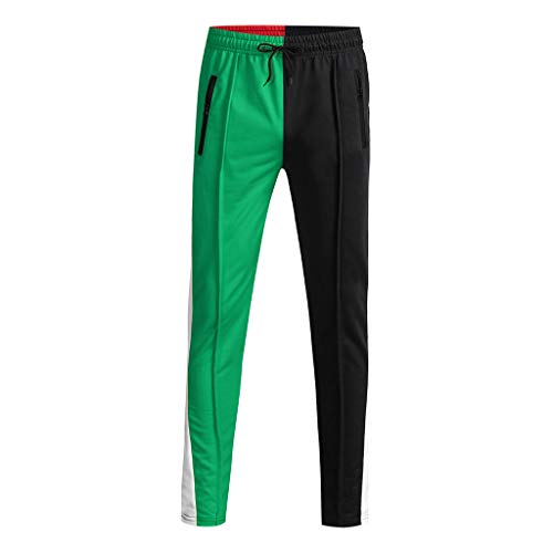 YanHoo Pantalones de Hombre Moda Masculina Personalidad Casual Color sólido Pantalones Deportivos Cinturones de Amarre Pantalones de chándal Sueltos Ocasionales Pantalón con cordón