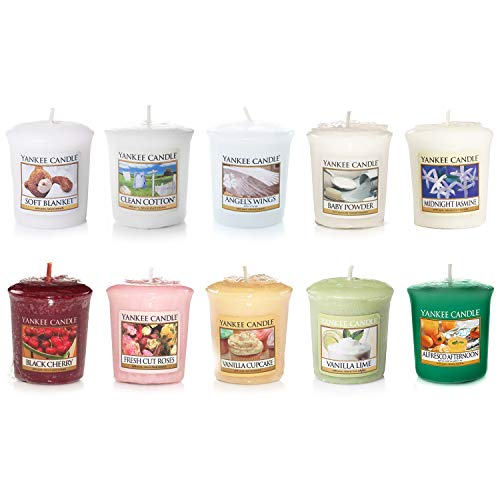 Yankee Candle, formato ahorro con 10 velas aromáticas votivas, distintas fragancias