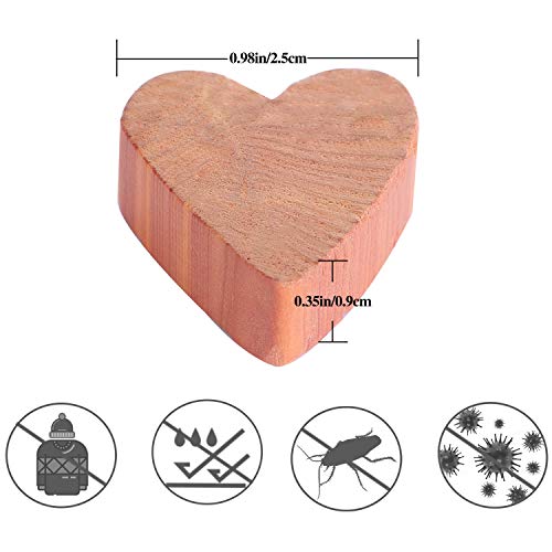 Yizhet Madera de Cedro Antipolillas, 100 Piezas De Corazón de Cedro para Almacenamiento de Ropa Bolas Naturales de Cedro Aromáticos Trampas de la Polilla, Antipolillas Natural, Repelente de polillas