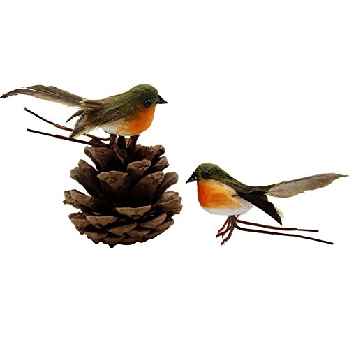 Yolococa - 10 plumas artificiales para árbol de Navidad, diseño de pájaro