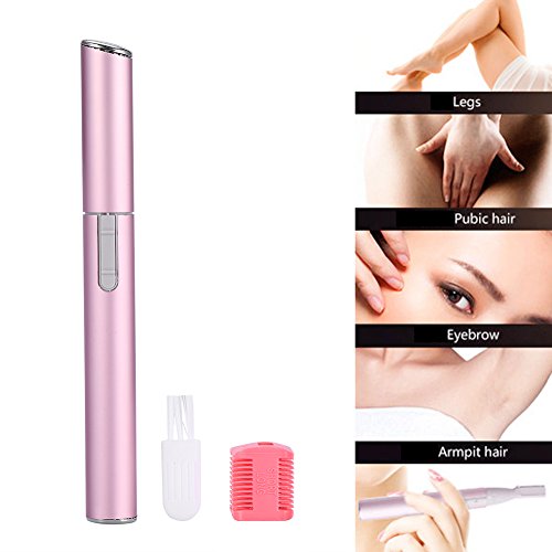 Yosoo Rosa Mujer Facial Recortadora afeitadora eléctrica portátil - Perfilador de Cejas lápiz reparador de Cabello eliminación Belleza Seguridad Cuchillo